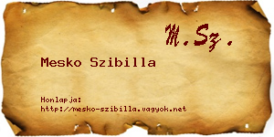 Mesko Szibilla névjegykártya